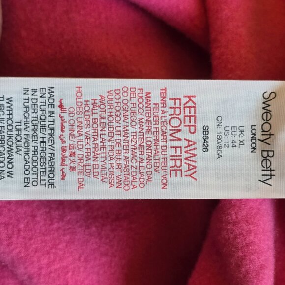 SWEATY BETTY Pink Escape Luxe Fleece Hoodie 12/XL - Picture 8 of 8